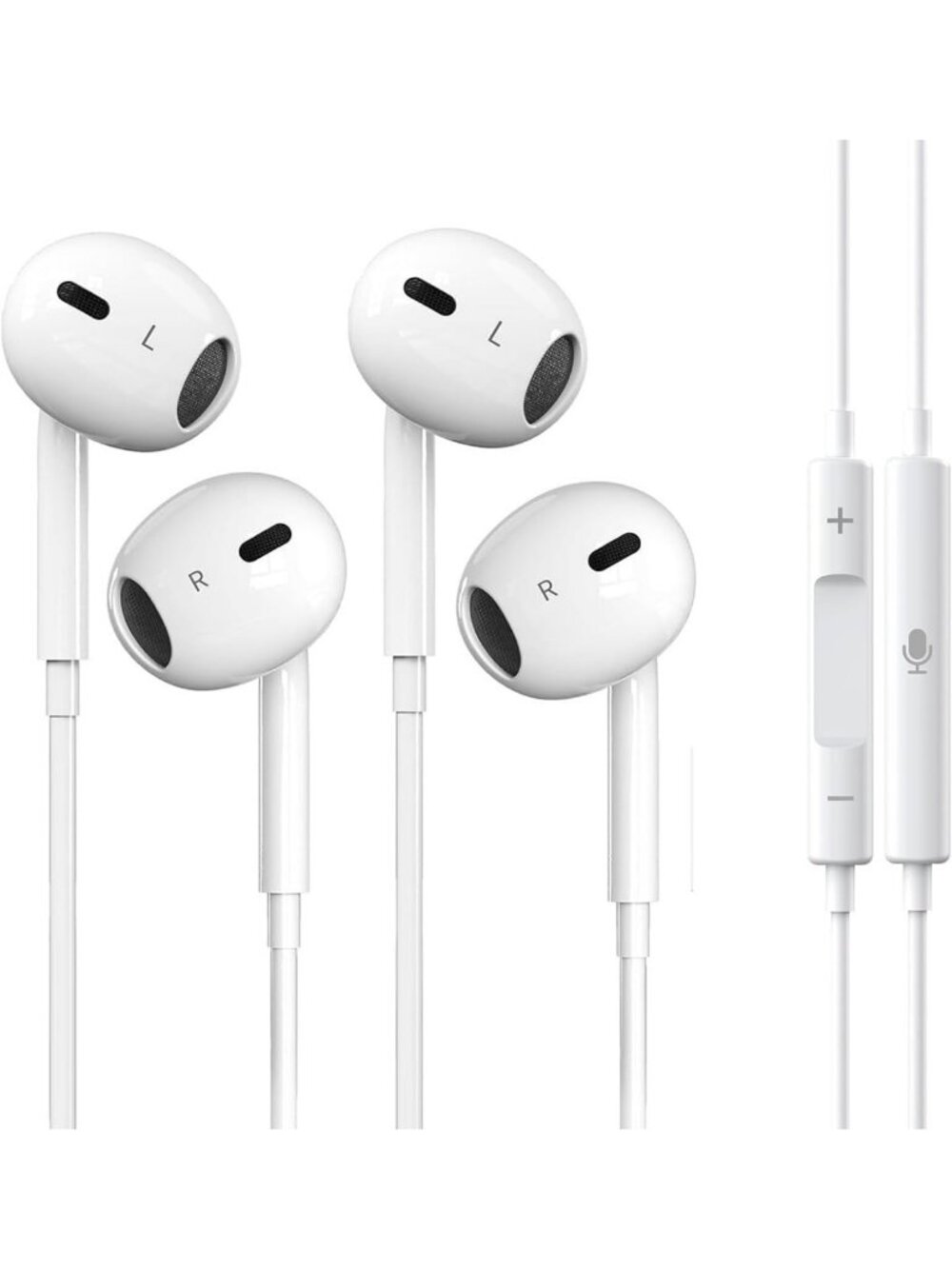 Wired Earbuds with Microphone & Volume Control - Noise-Canceling Headphones for